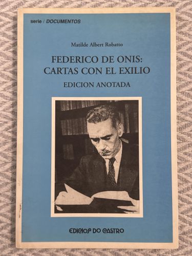 Portada del libro de Federico de Onis: Cartas con el exilio