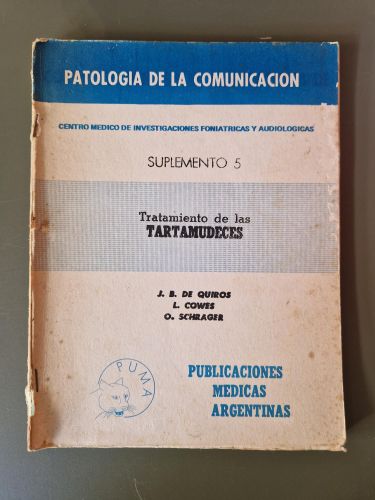 Portada del libro de Patología de la comunicación. Suplemento 5: Tratamiento de las tartamudeces