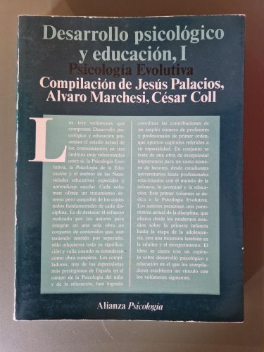 Portada del libro de Psicología evolutiva. Desarrollo psicológico y educación I