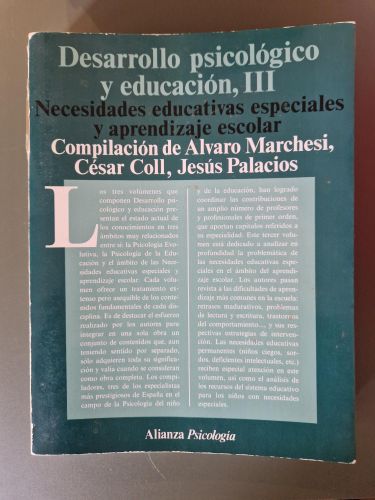 Portada del libro de Necesidades educativas especiales y aprendizaje escolar. Desarrollo psicológico y educación III