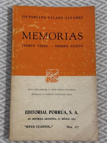 Portada del libro de Memorias. Tiempo viejo - Tiempo nuevo