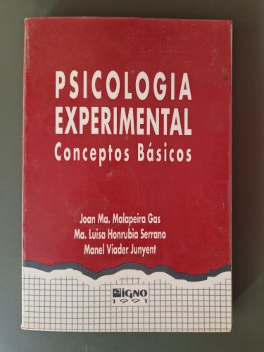 Portada del libro de Psicología experimental. Conceptos básicos